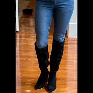 Nicole women’s tall black faux suede boots size 8